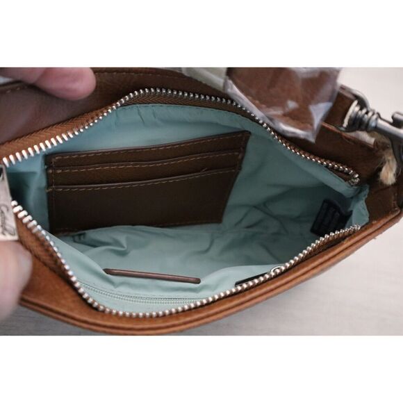 Catchfly Women's White Hair-On Convertible Tassel Leather Crossbody/Shoulder Bag - Picture 5 of 14